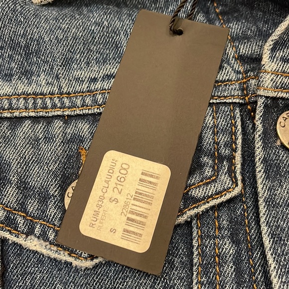 NWT Carmar Claudius Cropped Distressed Denim Jacket - Picture 7 of 8